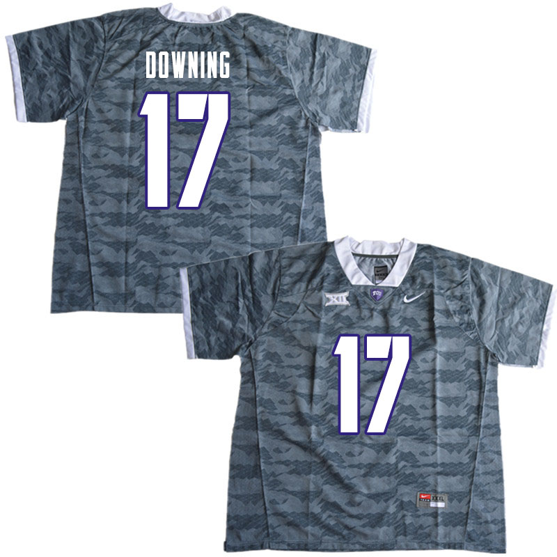 Men #17 Matthew Downing TCU Horned Frogs College Football Jerseys Sale-Gray - Click Image to Close